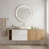 RODAN | Waschbeckenunterschrank - Braun und Weiß - 140 cm - Produktbild-Vorschau 4
