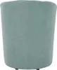 The back of a teal upholstered chair. Podgląd zdjęcia produktu
