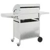 A stainless steel gas grill with side shelves and wheels, shown from a front-diagonal angle against a white background. Produktbild-Vorschau