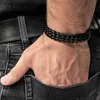 SERASAR | Bracciale in pelle da uomo [Acciaio] con doppia Anteprima dell’immagine prodotto 4