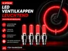 4x LED Ventilkappen Rot für Fahrrad – Leuchtende Produktbild-Vorschau 1