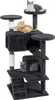 UISEBRT Dunkelgrau Katzenbaum 130 cm – Stabiler Kratzbaum Produktbild-Vorschau 1
