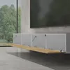 doporro Mobile Porta TV Sospeso 320 cm con 4 Ante Bianco Anteprima dell’immagine prodotto 4