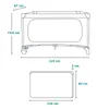 Diagrams showing the dimensions of a travel crib. Náhľad obrázku produktu