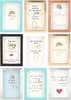 A collage of nine small decorative frames, each with a different inspirational or humorous quote and simple graphic elements. Produktbild-Vorschau
