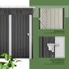 GIHAUVIA Metall Gerätehaus anthrazit 140x72,4x182 cm (B x T Produktbild-Vorschau 2
