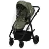 A green stroller with a clear rain cover, shown against a white background. Produktbild-Vorschau