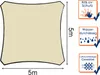 Voile Solaire Perméable - Carré - 5 X 5 M - Couleur : Voir les images du produit 6