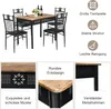 A dining table and chairs set with descriptive icons and text. Anteprima dell’immagine prodotto