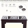 PawHut miska pro psy se 2 miskami, miska na krmivo o objemu Náhled obrázku produktu 5