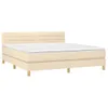 Boxspringbett mit Matratze Creme 180x200 cm Stoff Produktbild-Vorschau 3