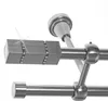 Gardinenstange mit Deckenhalterung I Metall Edelstahl Look Produktbild-Vorschau 1