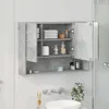 vidaXL Zrkadlová skrinka s dverami Betónová sivá 80 x 17 x Náhľad obrázku produktu 3