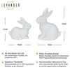 2er Set LED Hasen Porzellan Weiß Blumenwiese Tischdeko Produktbild-Vorschau 2