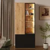 Flieks vitrinekast met glas en LED-verlichting, vrijstaande Productafbeelding-voorbeeld 1