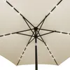 The underside of a beige patio umbrella with LED lights along the ribs. Anteprima dell’immagine prodotto