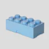 A light blue LEGO snack box is shown against a light gray background. Produktbild-Vorschau