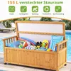 COSTWAY Tuinopslag 155 liter, hout, tuinbank voor buiten Productafbeelding-voorbeeld 5