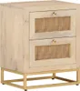 The Living Store Nachttisch 40x30x50 cm Massivholz Mango Produktbild-Vorschau 2