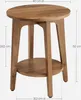 A wooden side table with a shelf, shown with dimensions indicated by measurement lines and text. Produktbild-Vorschau