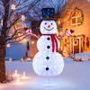 COSTWAY 184 cm LED-sneeuwpop, kerstfiguur met zwarte hoed Productafbeelding-voorbeeld 2