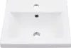 A white ceramic sink with two holes for fixtures and one drain hole. Podgląd zdjęcia produktu