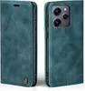 A teal flip-style phone case for a Xiaomi Redmi 12, shown from the front and back. Produktbild-Vorschau