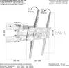 A technical drawing of a TV wall mount with dimensions and compatibility information. Podgląd zdjęcia produktu