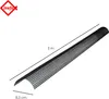 A black mesh gutter guard is shown diagonally against a white background, with dimensions indicated. Produktbild-Vorschau