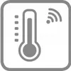 A graphic icon of a thermometer with a wireless signal symbol. Podgląd zdjęcia produktu