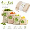 6er Set Gemüsebeutel Obstbeutel Obst & Gemüse Netz Mehrweg Produktbild-Vorschau 1