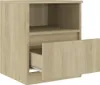 A wooden bedside table with one drawer partially open, shown against a white background. Náhled obrázku produktu