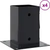 A black metal post support with a square base and a square upright section, shown against a white background. Produktbild-Vorschau