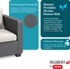 Marketing image for an Allibert Salta 3-seater garden sofa, highlighting its features and brand. Produktbild-Vorschau