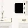 A collage of images showing a white waterproof phone case with a phone inside and close-ups of its sealing mechanism and strap attachment. Produktbild-Vorschau