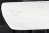 Close-up of a white marble-patterned tabletop with black legs visible underneath. Produktbild-Vorschau