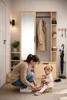 AX LIVING Garderobe Nemrut Holzoptik mit Spiegel – Produktbild-Vorschau 1