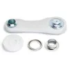 A set of eyelets and rings for tarpaulins or biminis, laid out on a white background. Anteprima dell’immagine prodotto