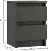 Nachtschrank Schmal – Schwarz Matt Nachttisch mit 2 Produktbild-Vorschau 2