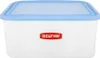 A white plastic food storage container with a light blue lid, featuring a red and white Curver logo on the front. Anteprima dell’immagine prodotto
