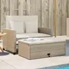 vidaXL Sofa ogrodowa z poduszkami 2-osobowa Beżowy Podgląd zdjęcia produktu 2