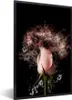 MuchoWow® MuchoWow® Gerahmtes Poster Blumen - Rauch - Rosa Produktbild-Vorschau 1