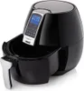 A black and silver digital air fryer is shown from a slightly elevated side angle against a white background. Produktbild-Vorschau
