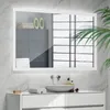 A modern bathroom vanity with a sink, faucet, and a large LED mirror. Produktbild-Vorschau