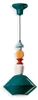 Ferroluce Lariat lampa wisząca 56cm turkusowa okrągła Podgląd zdjęcia produktu 2