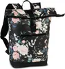 A roll-top backpack with a floral pattern. Produktbild-Vorschau