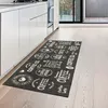 Küchenläufer schwarz mit Gelrücken und Schriftzug in weiß Produktbild-Vorschau 1