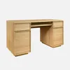 A wooden desk with drawers and a shelf, presented against a white background. Produktbild-Vorschau