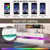 MODFU Meuble TV Élégant avec Éclairage LED et 2 Tiroirs - Voir les images du produit 4