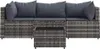vidaXL 4-tlg. Garten-Lounge-Set mit Kissen Grau Poly Rattan Produktbild-Vorschau 3